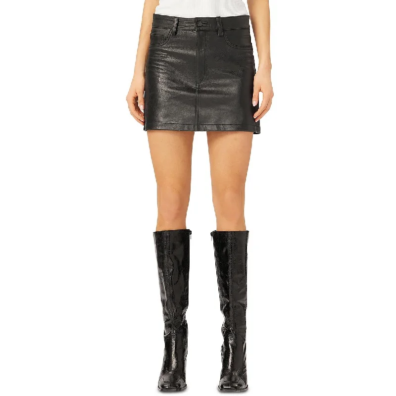 DL1961 Womens Alma Leather Faux Pockets Mini Skirt lace skirt romantic