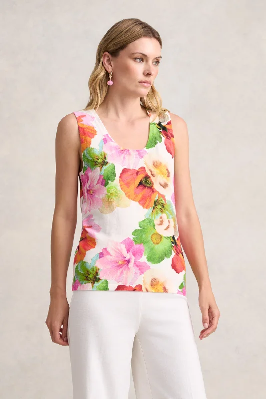 Knit Layering Tank - Multi Floral strapless tank top