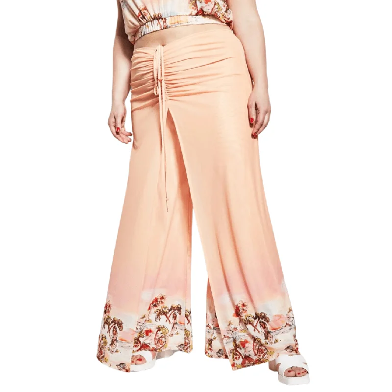 ROYALTY - Printed High Rise Wide Leg Pants Relaxed Fit Trousers