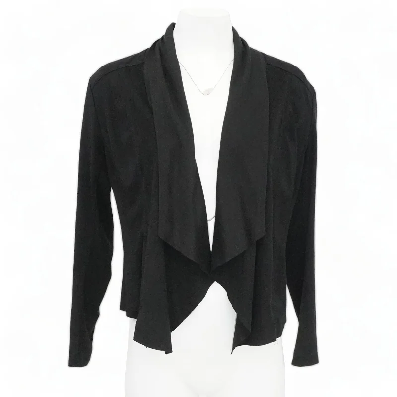 Black Solid Cardigan Sweater Asymmetrical,ymmetric Pencil Cardigan