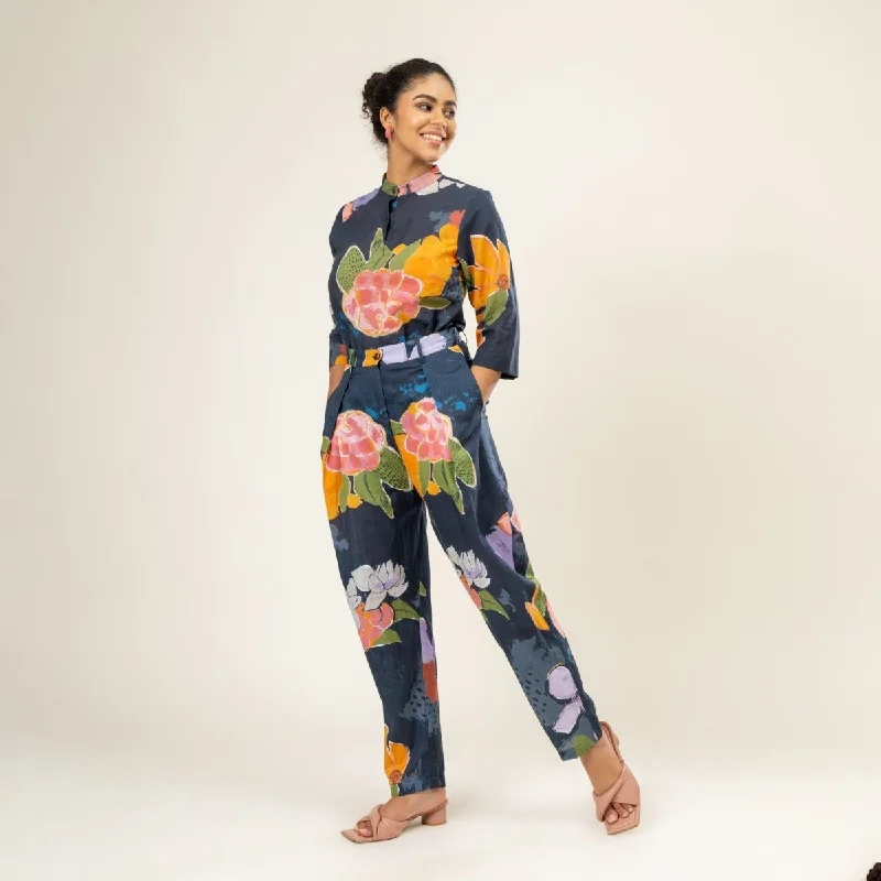 Harris Upcycled Cotton Printed Pants Relaxed Fit Trousers