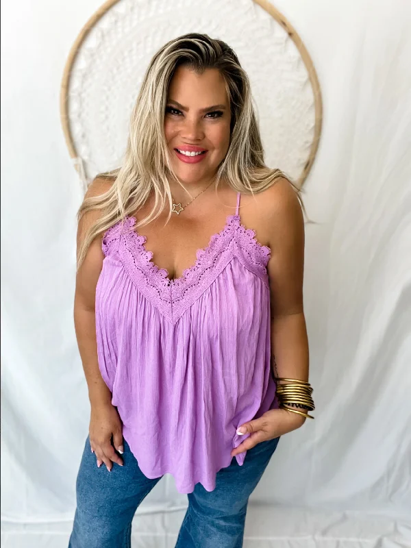 Flowy Leni Lace Tank by Blakeley flirty tank top