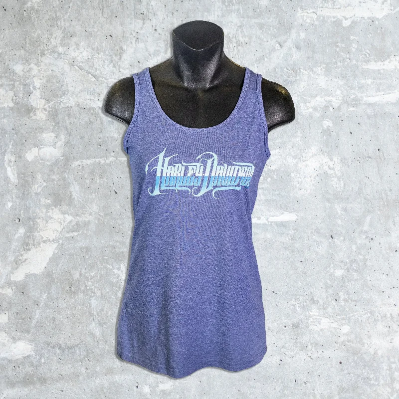 Wild Fire Harley Davidson- Sale Women's Blue Chrome Tank solid color tank