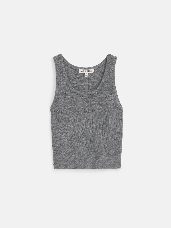 Ava Cropped Tank in Extrafine Merino Wool soft tank top