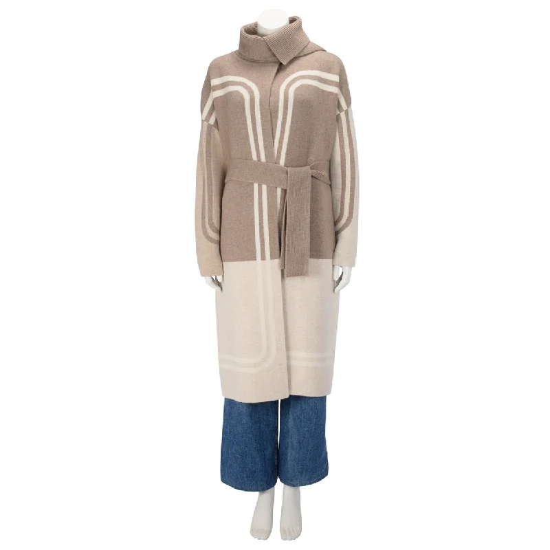 Hermes Beige Cashmere Brides de Gala Long Cardigan FR 34 Mesh Cardigan Canvas Denim