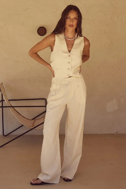 ZEPHY PANT - SAND Wide-Legged Palazzos