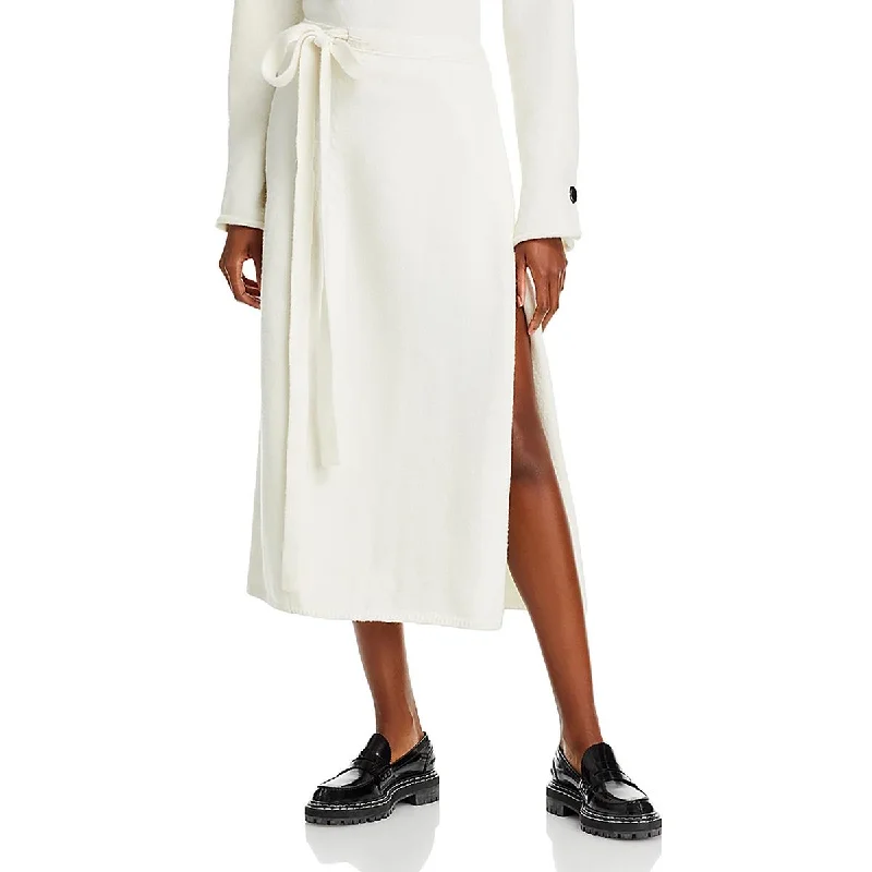 Proenza Schouler Womens Zadie Solid Knit Wrap Skirt denim skirt casual