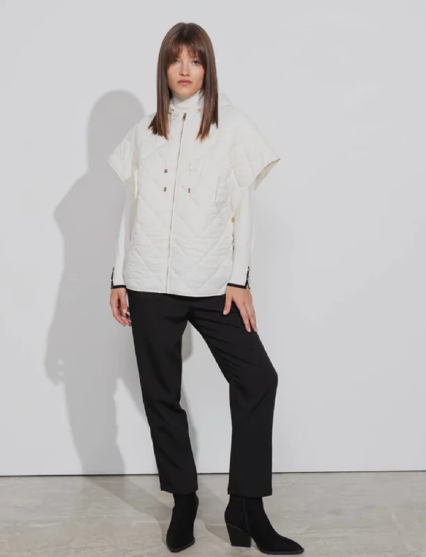 White Puffer Jacket Stand-Up Collar Roll-Neck Collar Turtle Neck