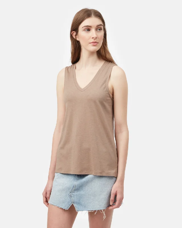 TreeBlend V-Neck Tank cutout tank top