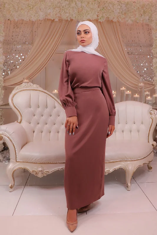 Luxe Soft Maxi Skirt -Rusty Pink maxi skirt elegant