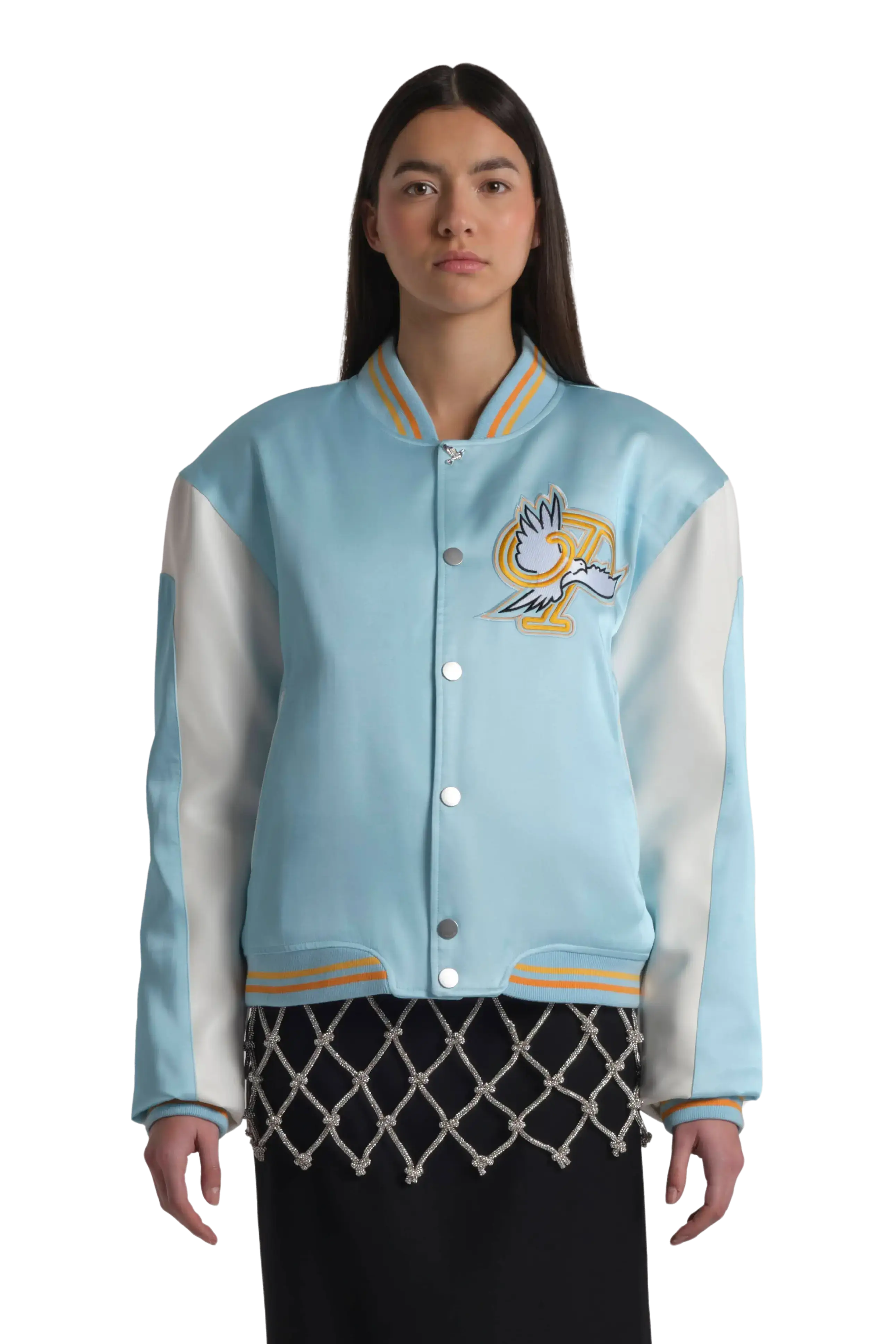 Flying Dove Varsity Jacket Knit Fabric Woven Fabric Fleece Fabric