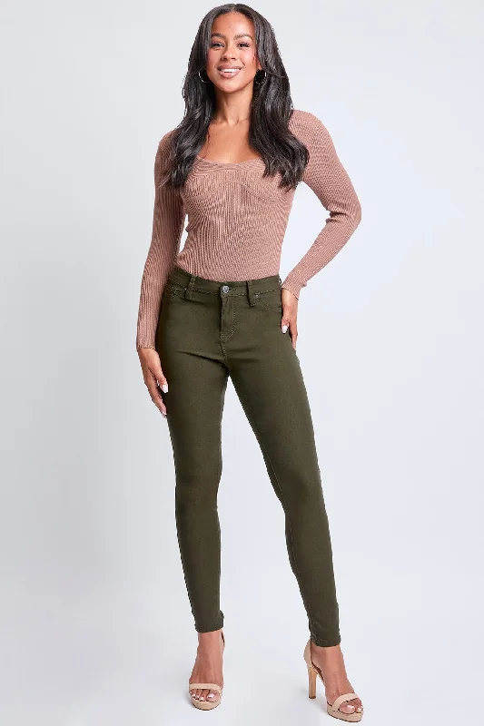 Women's Hyperstretch Skinny Pants, Dark Olive Slim-Fit Leggings