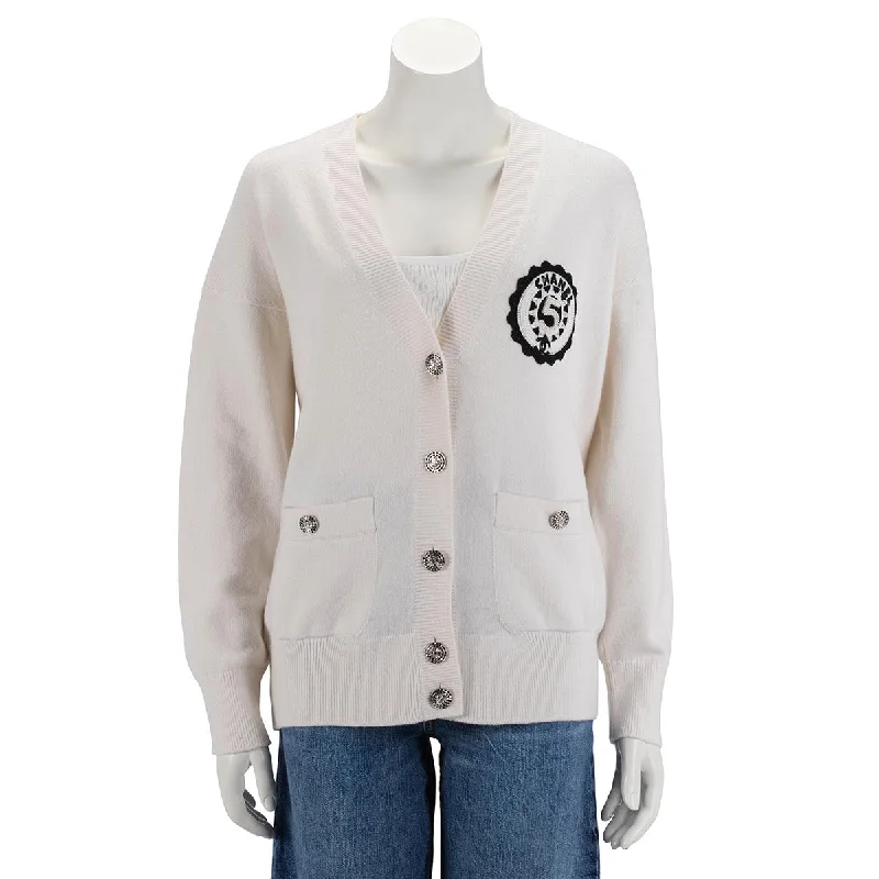 Chanel Cream Cashmere No. 5 Cruise Cardigan FR 36 Wool Fabric Cashmere Fabric Tweed Fabric Chanel Cream Cashmere No. 5 Cruise Cardigan FR 36 Wool Fabric Cashmere Fabric Tweed Fabric