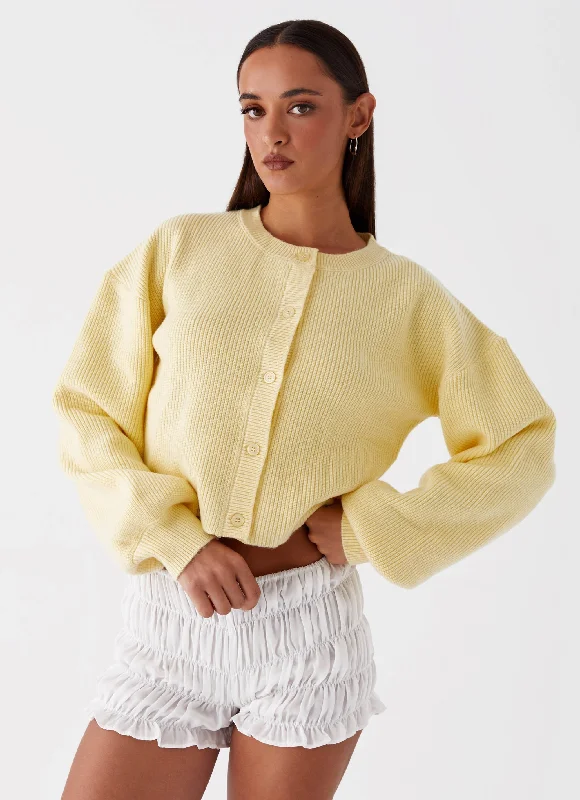 Daphne Knit Cardigan - Butter Yellow Oversized Loose Flowy