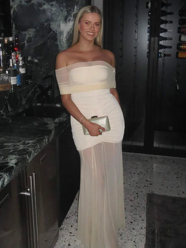 Lunivop Strapless Pleated Mesh Splice Maxi Dress Two-Piece Backless Elegant See Through Sexy Party Dresses Slim One Step Dress Tunics Chic elegant Lunivop Strapless Pleated Mesh Splice Maxi Dress Two-Piece Backless Elegant See Through Sexy Party Dresses Slim One Step Dress Tunics Chic elegant