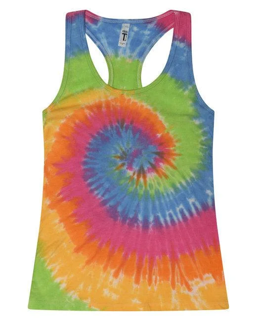 Tie-Dye Ladies' Racerback Tank 3400 one shoulder tank