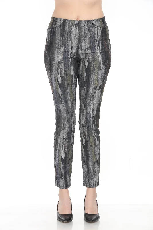 Joseph Ribkoff Multi Abstract Print Pull On Slim Chino Pants 243965 High-Waist Yoga Pants