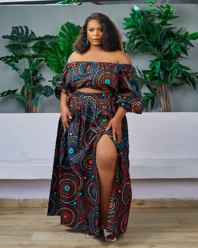 New In African Print Ankara Maxi Gathered Skirt - Adanna cashmere skirt soft