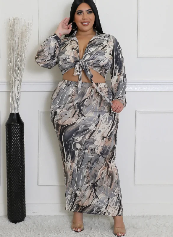 Stay in your lane 2piece skirt set chiffon skirt flowing