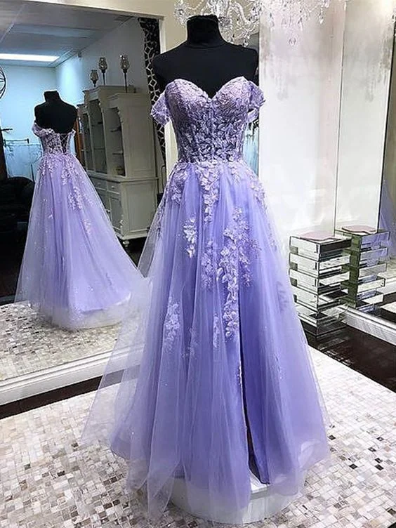 Off Shoulder Lavender Lace Long Prom Dresses,Lace Formal Dresses Party Dress Y1729 Tunics Top rated Off Shoulder Lavender Lace Long Prom Dresses,Lace Formal Dresses Party Dress Y1729 Tunics Top rated