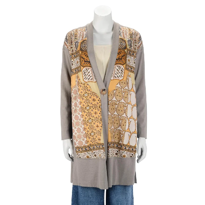 Hermes Taupe Alpaca Tapis Persans Silk Panel Cardigan FR 34 Lace Blend Ribbed Blend Corduroy Blend Hermes Taupe Alpaca Tapis Persans Silk Panel Cardigan FR 34 Lace Blend Ribbed Blend Corduroy Blend