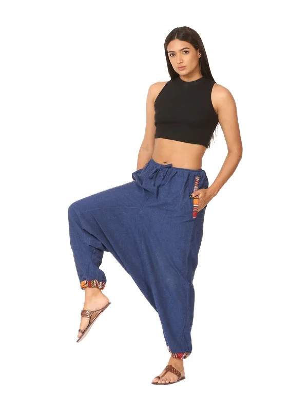 Women's Harem Pants | Dark Blue | Fits Waist Size 28" to 36" Classic Bootcut Trousers