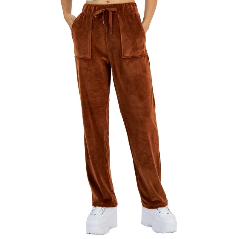 CRAVE FAME - Velour Flare-Leg Pull-on Pants Formal Stretch Pants