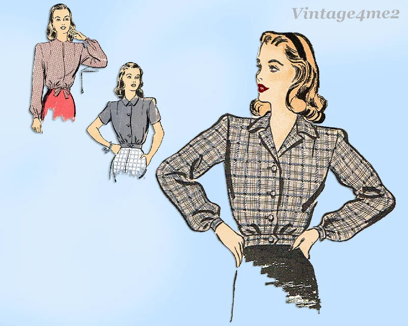 1940s Vintage Advance Sewing Pattern 3946 Misses WWII Battle Jacket Sz 30 B Fitted Jacket Loose Jacket Oversized Jacket