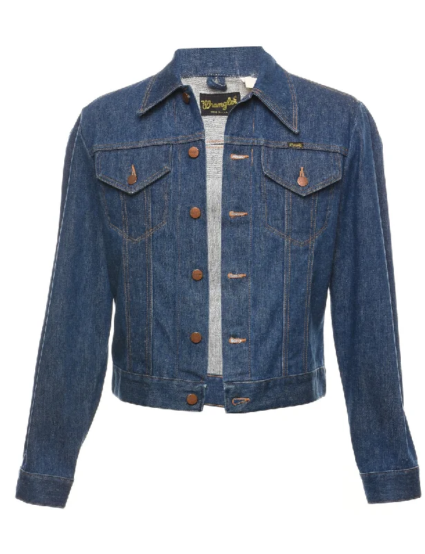 Wrangler 1970s Dark Wash Denim Jacket - L Denim Jacket Leather Jacket Suede Jacket