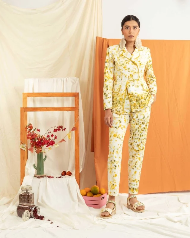 Flower Power Print and Play Pant Suit Soft Wool Pants