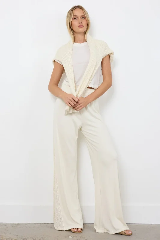 INGRID MESH INSERT PANT Comfortable Pleated Pants
