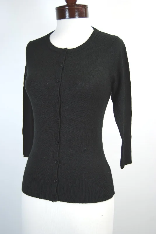 The Girly Cardigan - Black Polka Dot Checkered Tartan