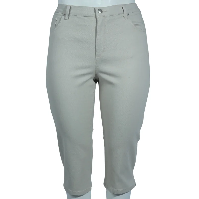 GLORIA VANDERBILT - Belt Loops Capri Pants Fashionable Button-Up Pants