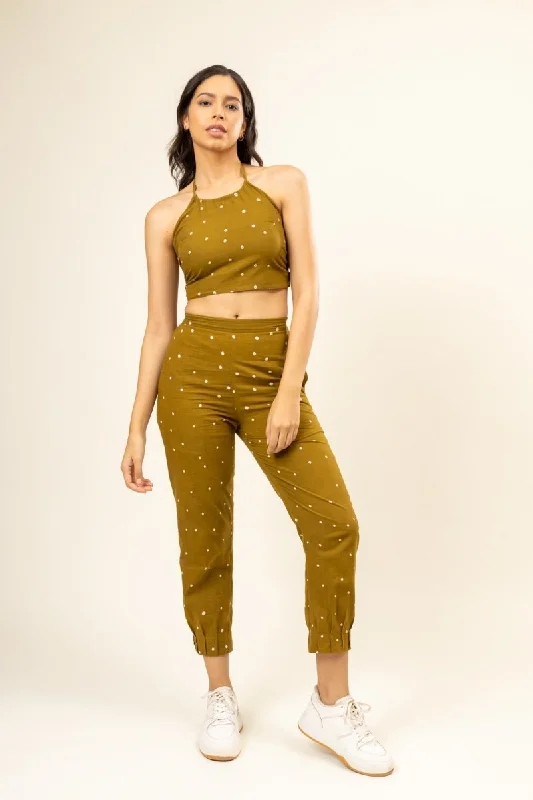 Nancy Upcycled Cotton Tucked Pants Comfortable Denim Pants