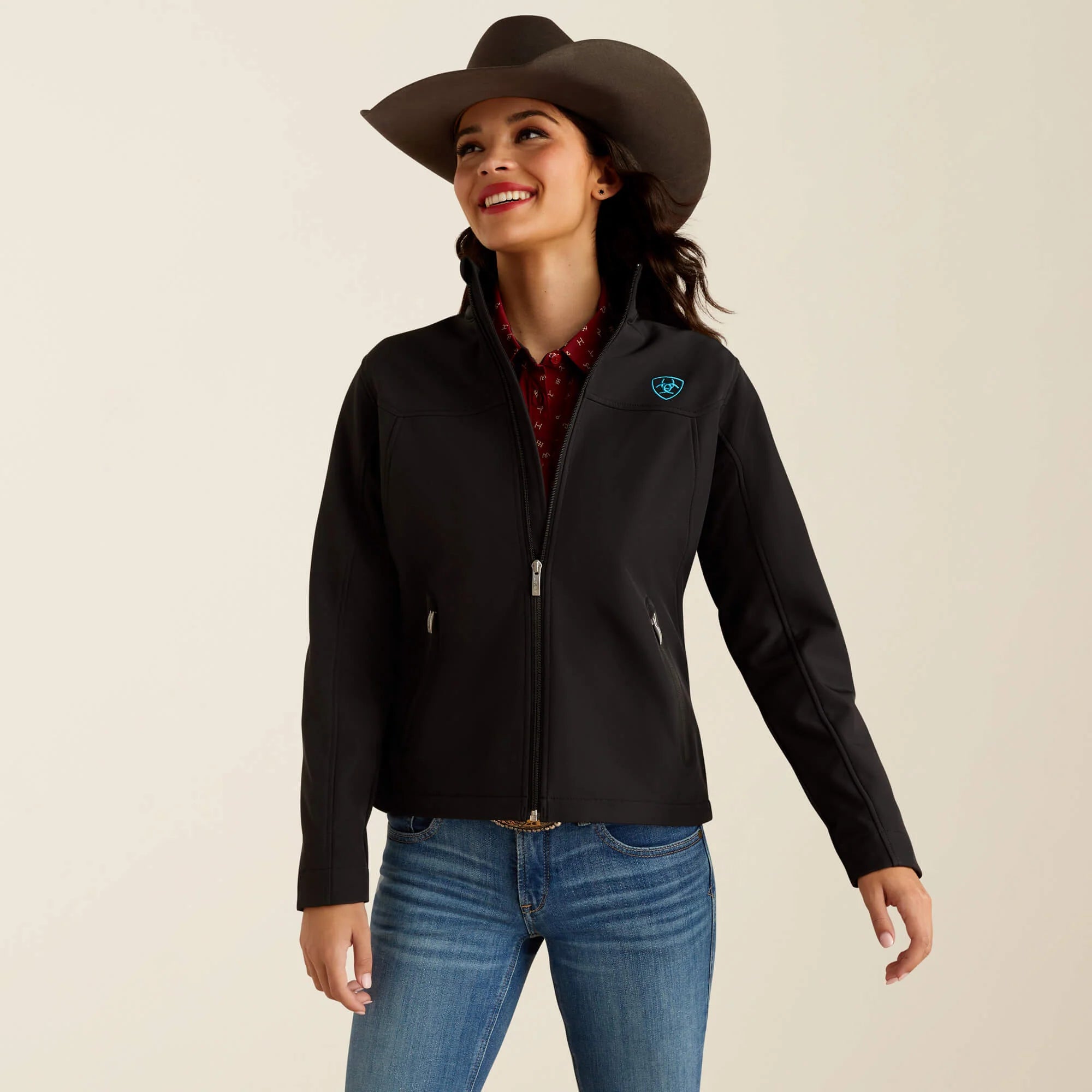 Women's Ariat Team Black Softshell Jacket Satin Jacket Silk Jacket Chiffon Jacket