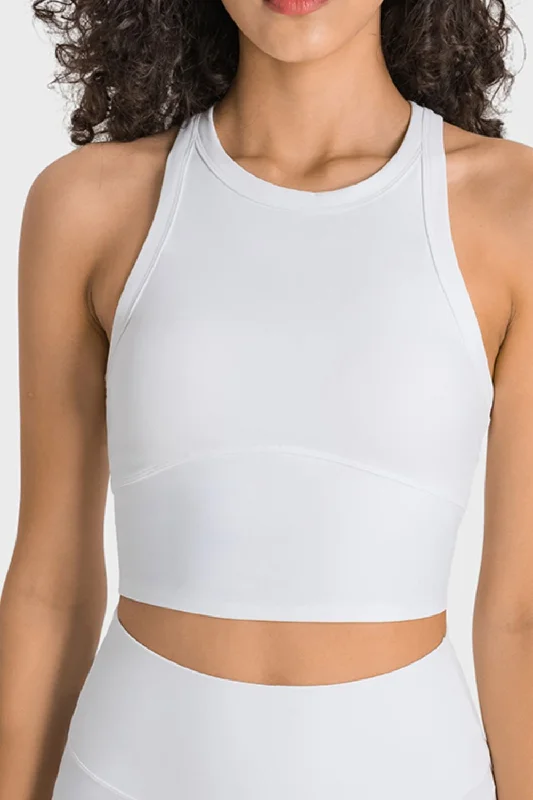 Racerback Cropped Sports Tank floral tank top