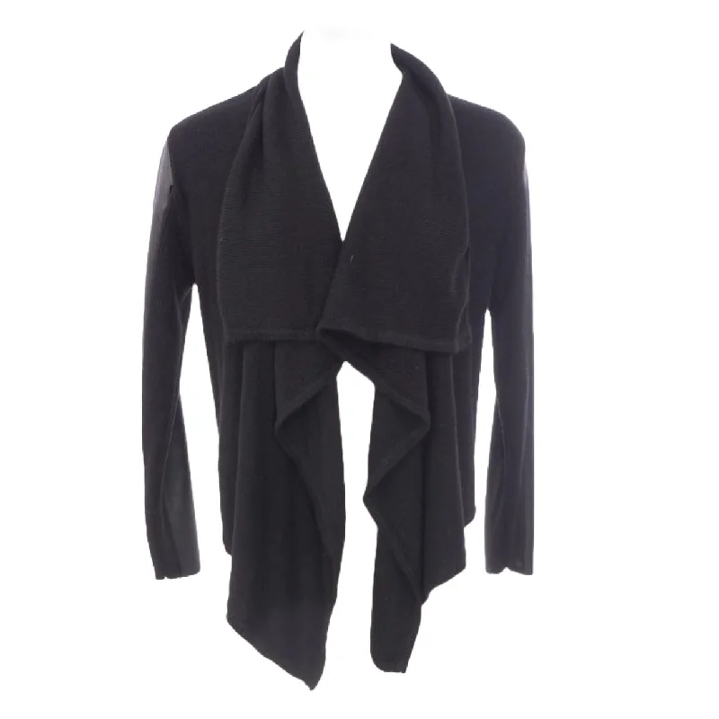 Black Solid Cardigan Sweater Neon metallic Matte