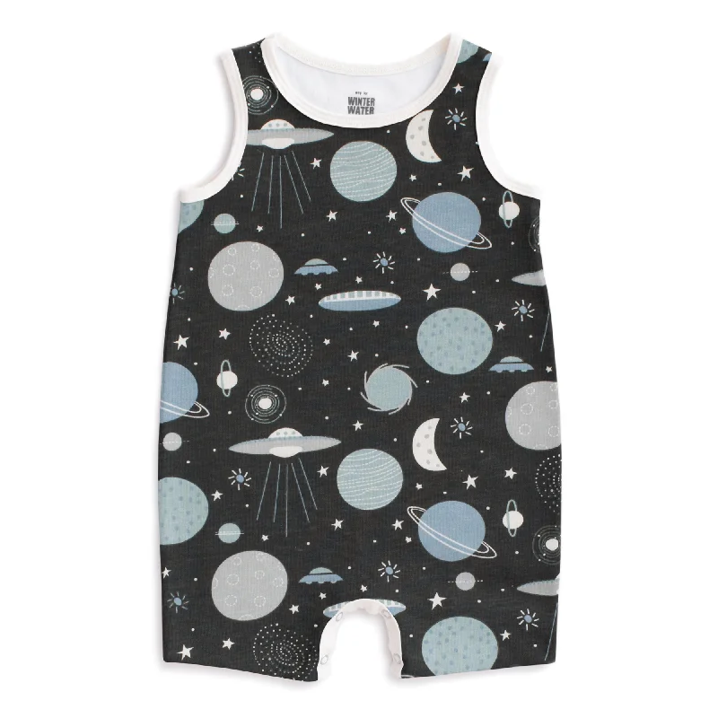 Tank Top Romper - Space Charcoal strappy tank top
