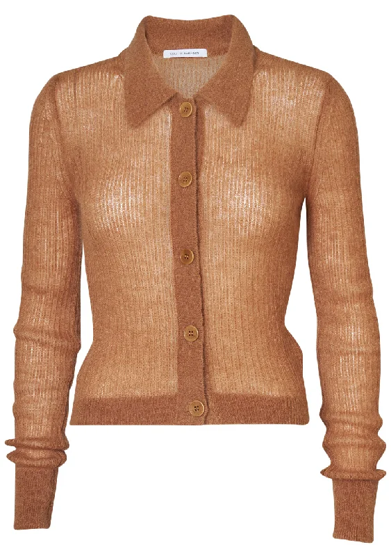 Jaki Cardigan Chestnut Mesh Blend Leather Blend Suede Blend