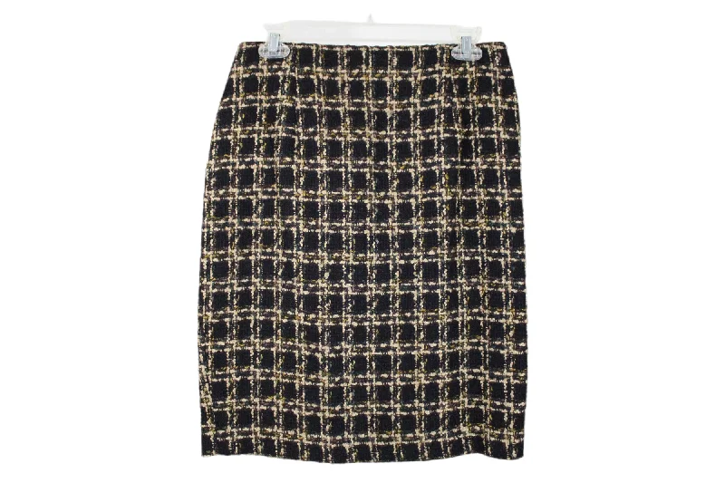 Clichy Black Woven Wool Blend Skirt | 10 velvet skirt rich