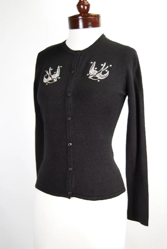 Black Sparrow Cardigan Striped Floral Plaid