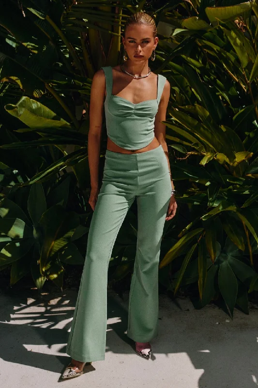 ELOISA MID RISE PANT - SAGE Classic Chino Pants