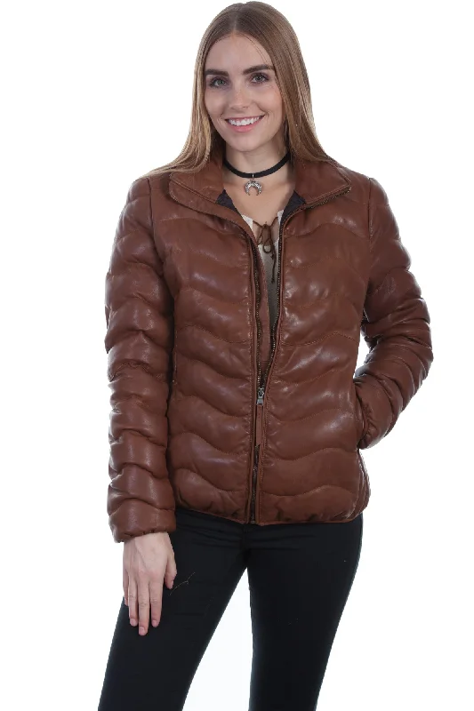 Scully Womens Cognac Lambskin Soft Ribbed Jacket L Zip Front Button Front Snap Front Scully Womens Cognac Lambskin Soft Ribbed Jacket L Zip Front Button Front Snap Front