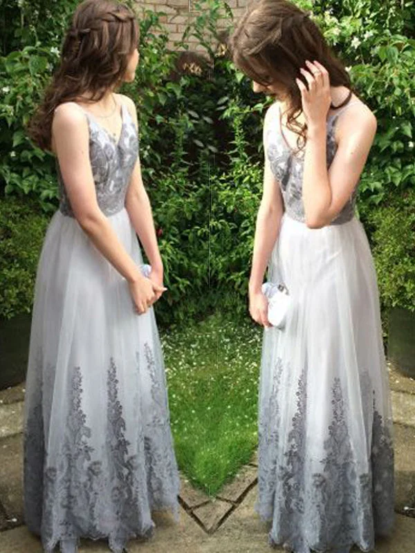 Long Custom With Appliques For Teens A-line Graduation Evening Party Dress. PD0207 Tunics Floral girly