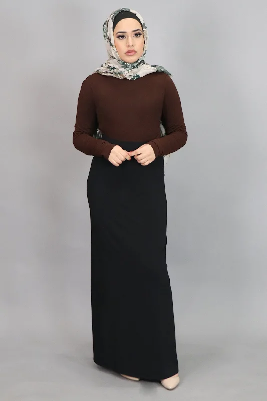 Black Spandex Maxi Skirt wool skirt sturdy