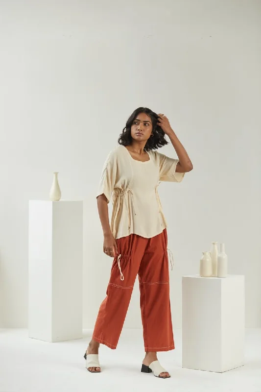 Rust Cargo pant | Womens Cotton Pants Lightweight Linen Pants