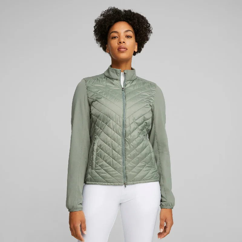 Women's Frost Quilted Golf Jacket Notch Collar Jacket Peter Pan Collar Jacket Cowl Neck Jacket