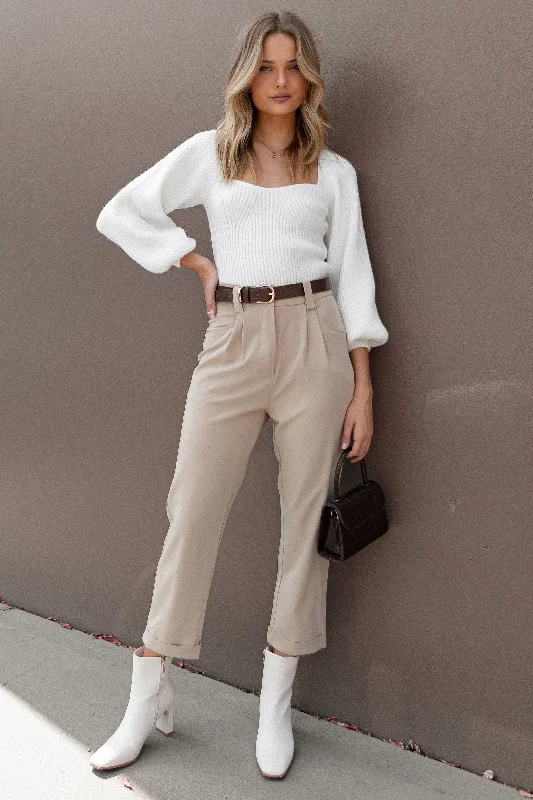 Lexie Pants - Beige Casual Lounge Pants