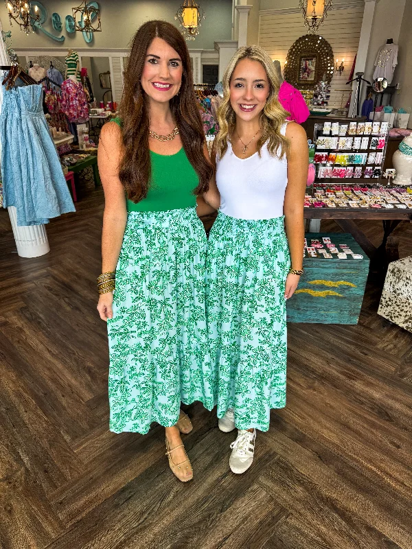 Mary Square Island Green Skirt leather skirt modern