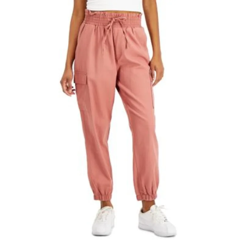 VANILLA STAR - Juniors' Smocked-Waist Jogger Pants Elegant High-Waist Pants